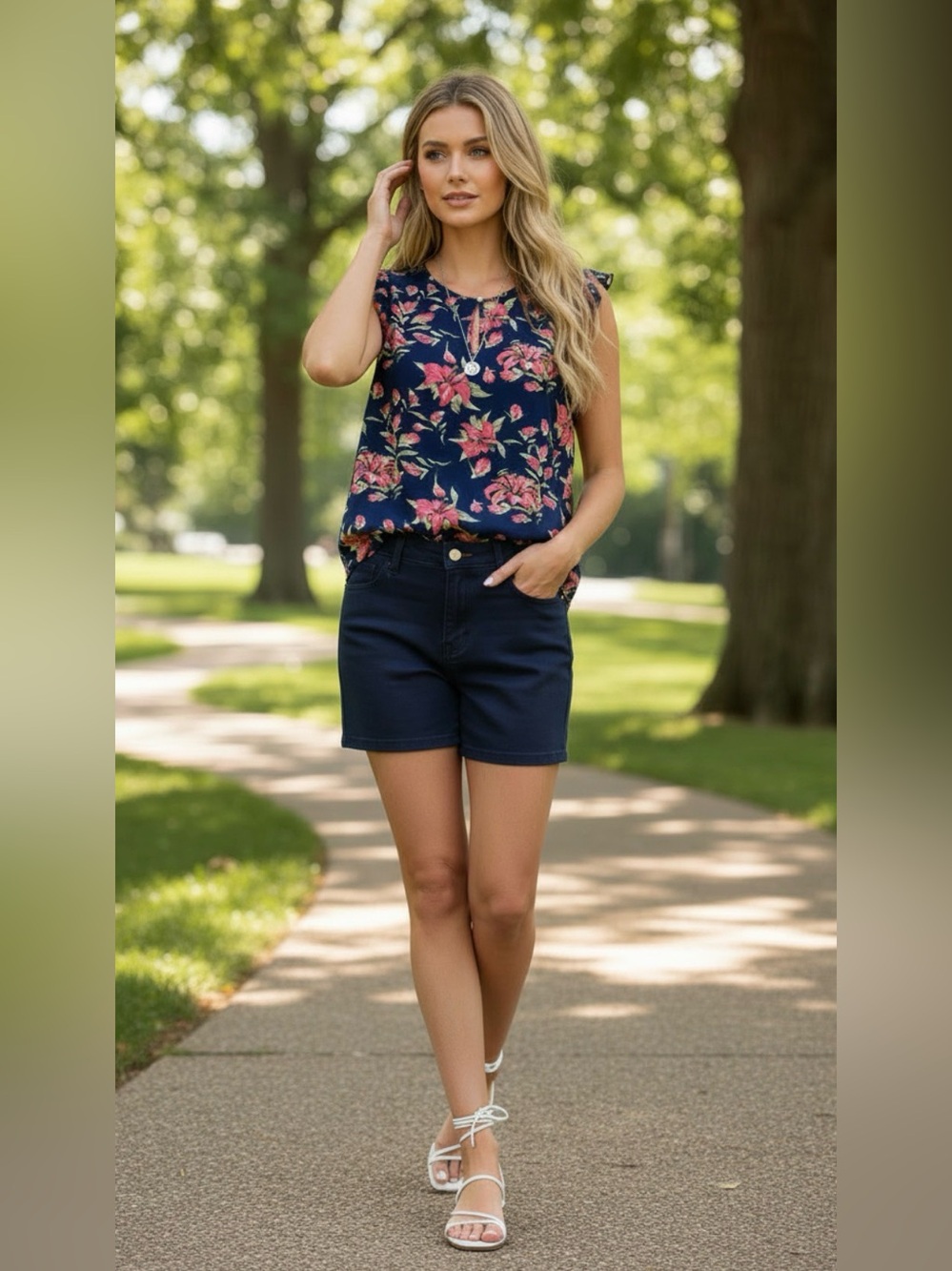 (#163)HARVE BÉNARD Floral Blouse
